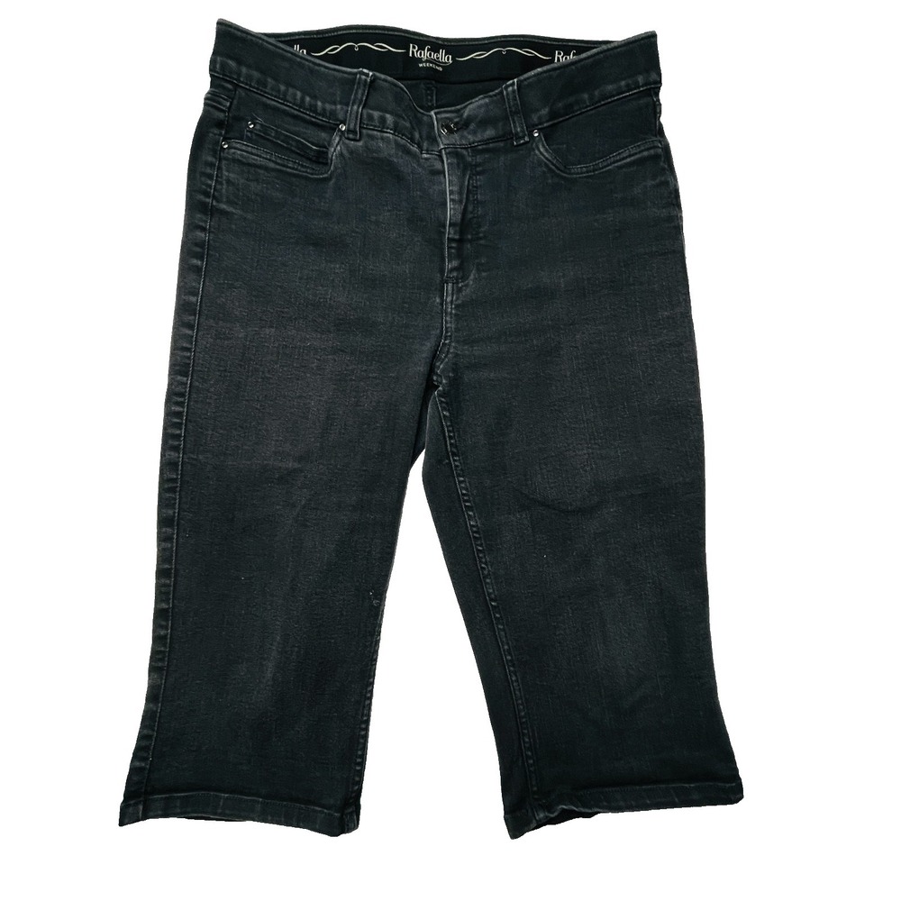 Rafaella Weekend Womens Black Crop Jeans Stretch Denim Capri Pants Size 12